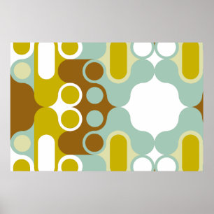 muted abstract retro art geometric india pattern poster