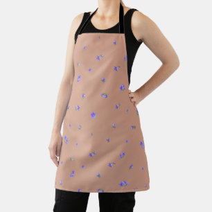 Muted Apricot Balloon Flower Floral Pattern Apron