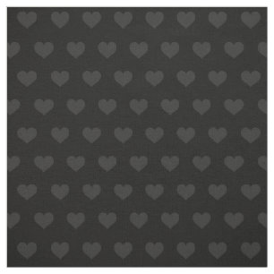 Muted Black on Black Heart Valentine Pattern Fabric