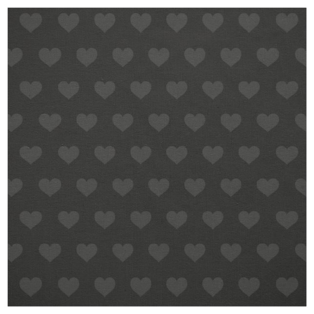 Muted Black on Black Heart Valentine Pattern Fabric (Swatch)