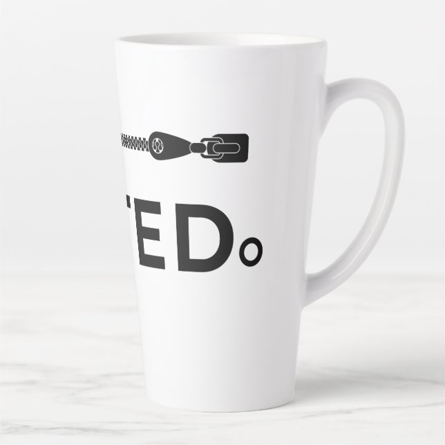 MUTED. Black & White Insulated Latte Mug (Right)
