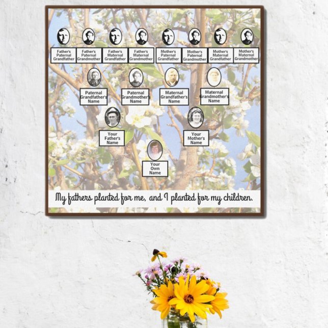 Muted Blossoming Family Tree Quote Canvas Print (Creator Uploaded)