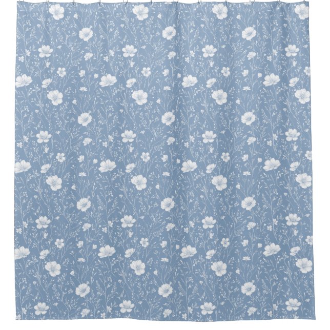 Muted Blue And White Wildflower Pattern (Front)