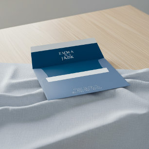 Muted Blue Minimal wedding invitation envelope