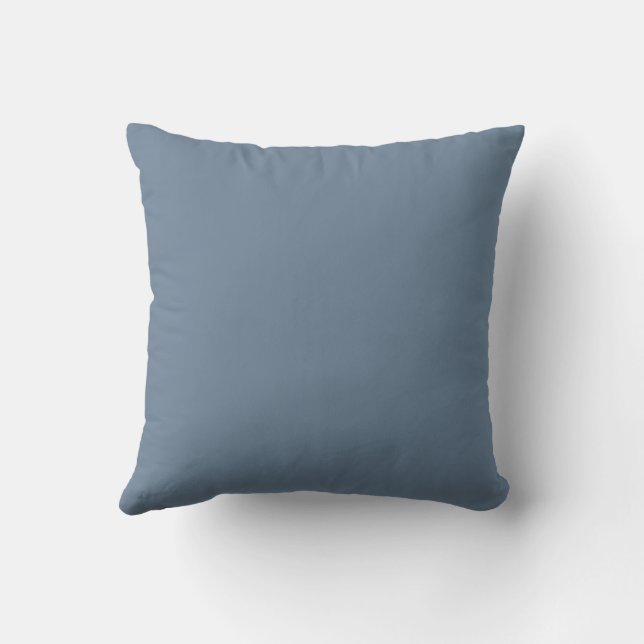 Muted Blue Plain Colour Throw Pillow (Back)