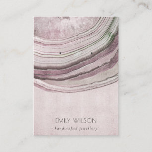 Muted Blush Agate Earthy Necklace Earring Display  Business Card