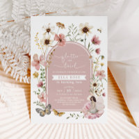 Muted Blush Boho Fairy Wildflower Girl Birthday