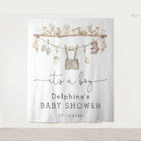 Muted Boho Little Man Boy Baby Shower Welcome