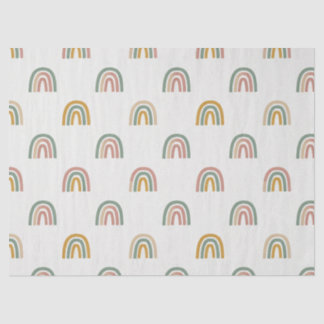 Muted boho rainbow scandi pattern tissue paper