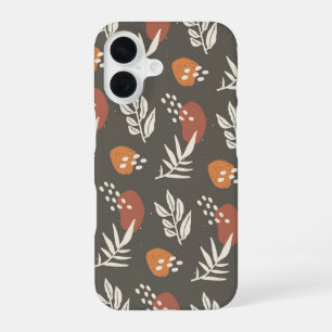 Muted Botanica – Earthy Modern Leaves iPhone 16 Case
