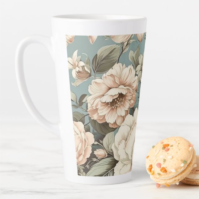 Muted Botanical Dream Latte Mug (In Situ)
