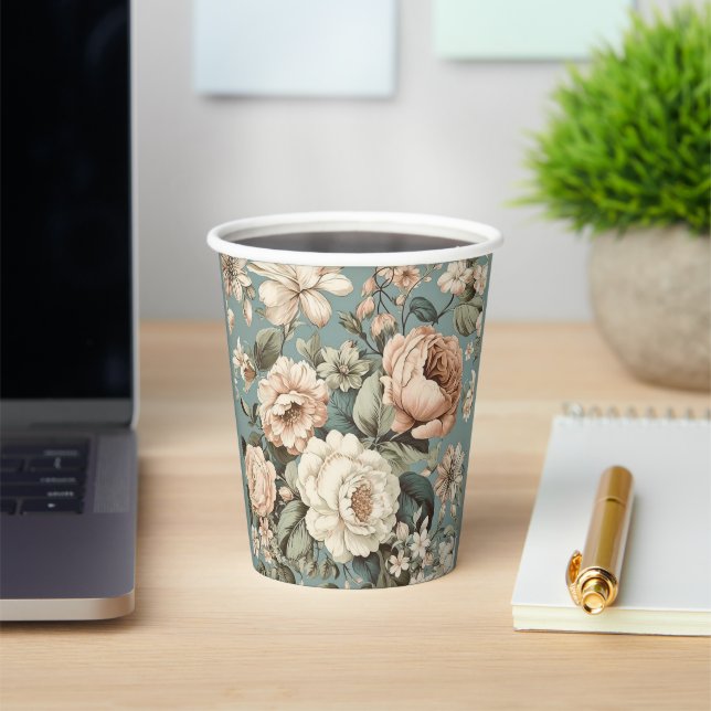 Muted Botanical Dream Paper Cups (Insitu)