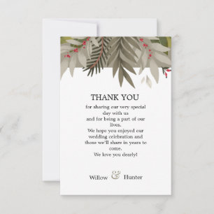 Muted Botanical Wedding Thank You Card