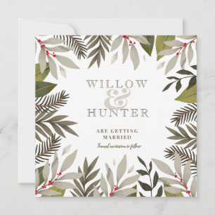 Muted Botanicals Moss Save The Date Card