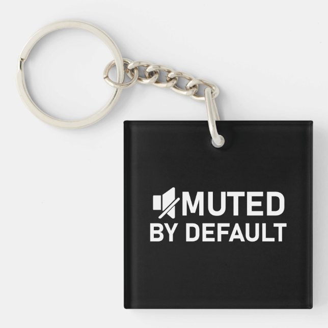Muted by Default Minimalist T-Shirt - Audio V2 Keychain (Front)
