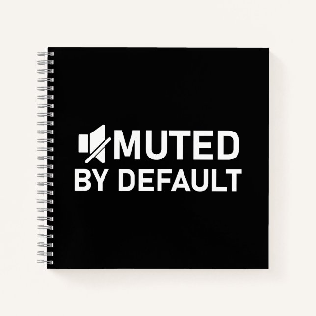 Muted by Default Minimalist T-Shirt - Audio V2 Notebook (Front)