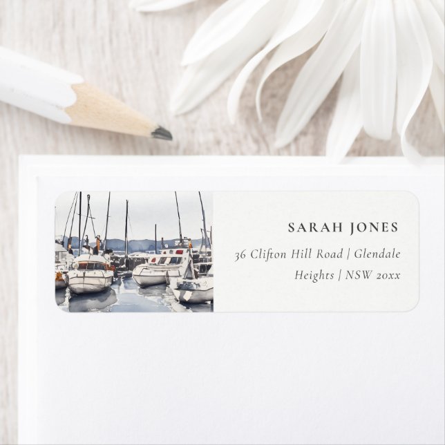 Muted Coastal Boats at Harbour Seascape Address (Insitu)