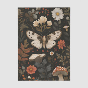 Muted colored fall themed Mushrooms and leaves Tissue Paper