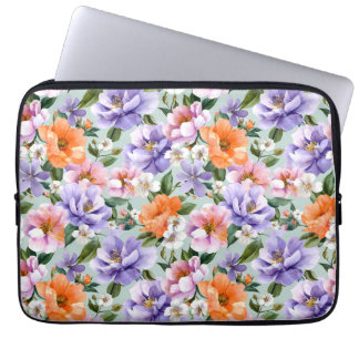 Muted Colorful Flowers Boho flower  Laptop Sleeve