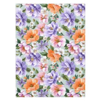 Muted Colorful Flowers Boho flower  Tablecloth