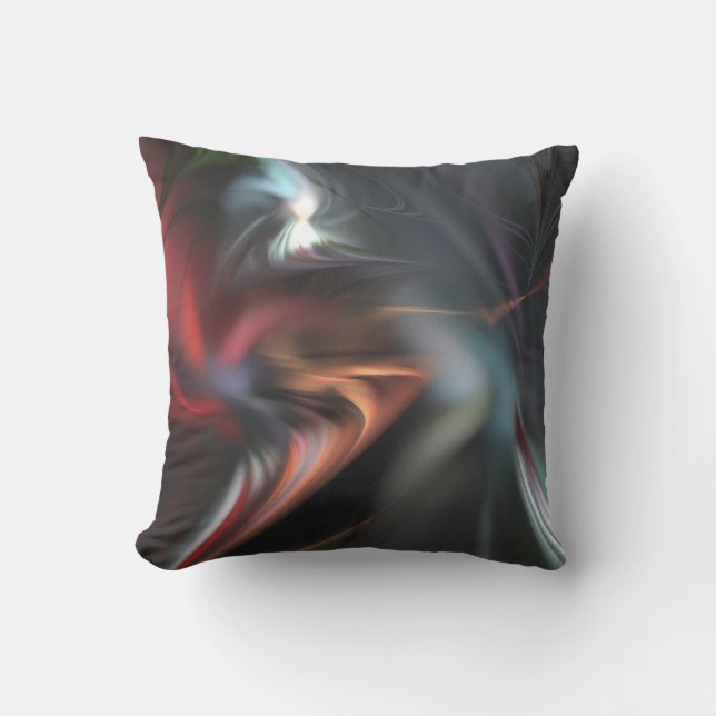 Muted Colour Abduction Fractal Throw Pillow (Front)