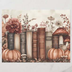 Muted coloured fall pumpkin scrapbook paper