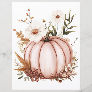 Muted coloured fall pumpkin scrapbook paper