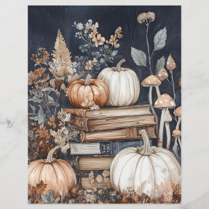 Muted coloured fall pumpkin scrapbook paper