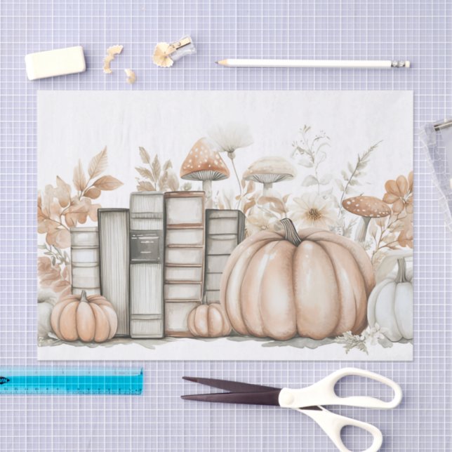 Muted coloured fall pumpkin scrapbook paper (Craft)