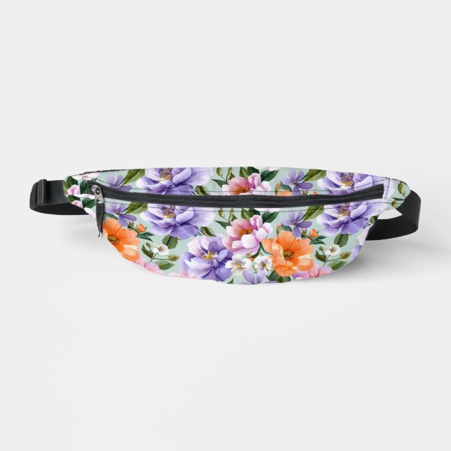 Muted Colourful Flowers Boho flower  Fanny Pack (Front)