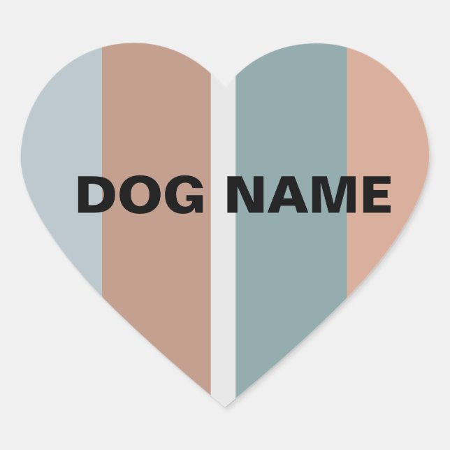 Muted colours stripes heart sticker (Front)