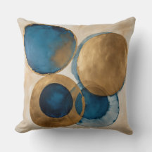 Muted copper and Blue circle art
