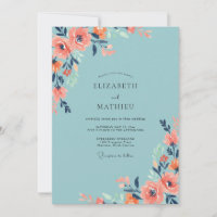 Muted Coral Aqua Blossom Wedding
