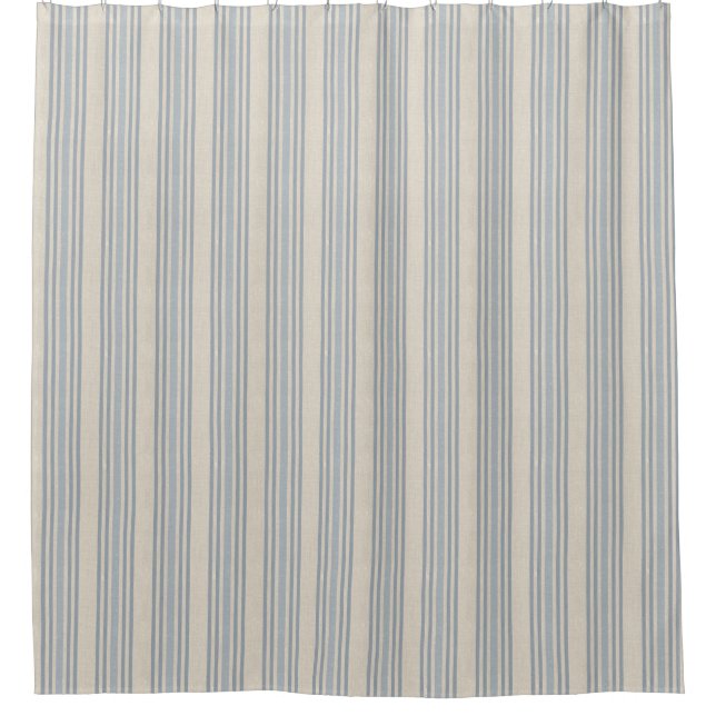 Muted Distressed Blue Farmhouse Ticking Stripe (Front)