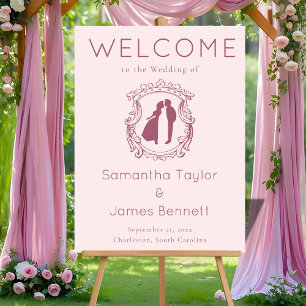 Muted Dusty Rose Welcome with Soft Script Acrylic Sign