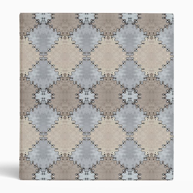 Muted Earth Toned Faux Leather Pattern Binder (Front)
