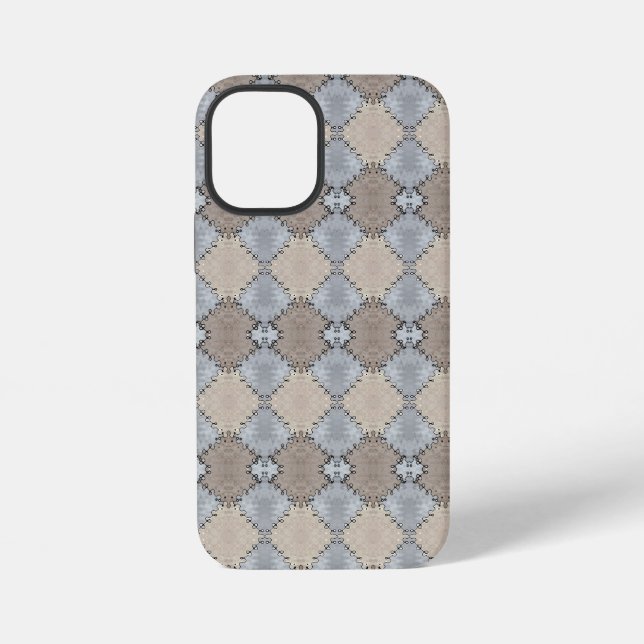 Muted Earth Toned Faux Leather Pattern iPhone Case (Back)