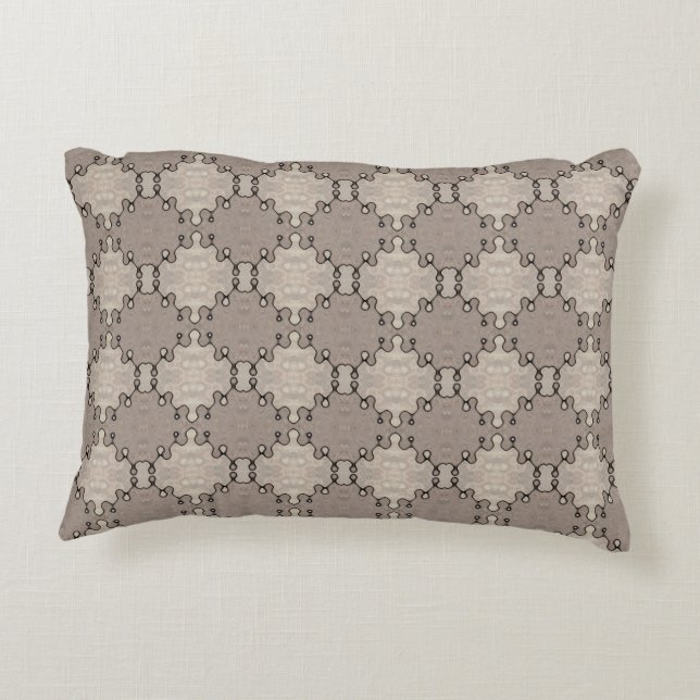 Muted Earth Toned Pattern Accent Pillow (Back)