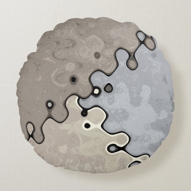 Muted Earth Tones Round Pillow (Front)