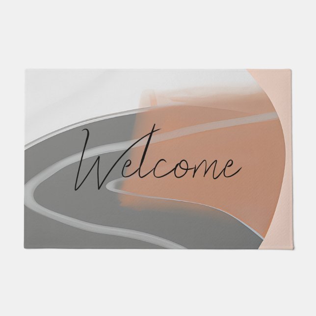 Muted earth tones sun minimalist art  doormat (Front)