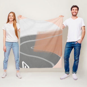 Muted earth tones sun minimalist art fleece blanket