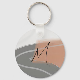 Muted earth tones sun minimalist art  keychain