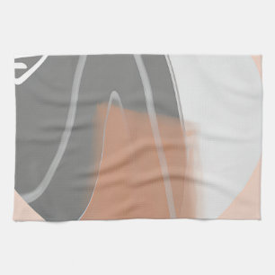 Muted earth tones sun minimalist art kitchen towel