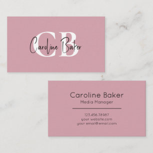 Muted Elegance Misty Rose Minimal Business Card