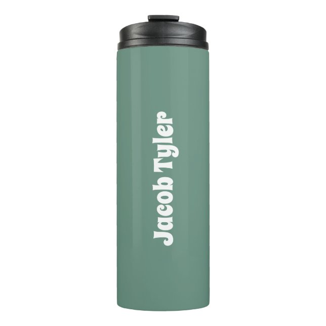 Muted Elegance - Ocean Teal Customizable  Thermal Tumbler (Front)