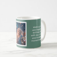 Muted Elegance Ocean Teal Happy Birthday Card Mug