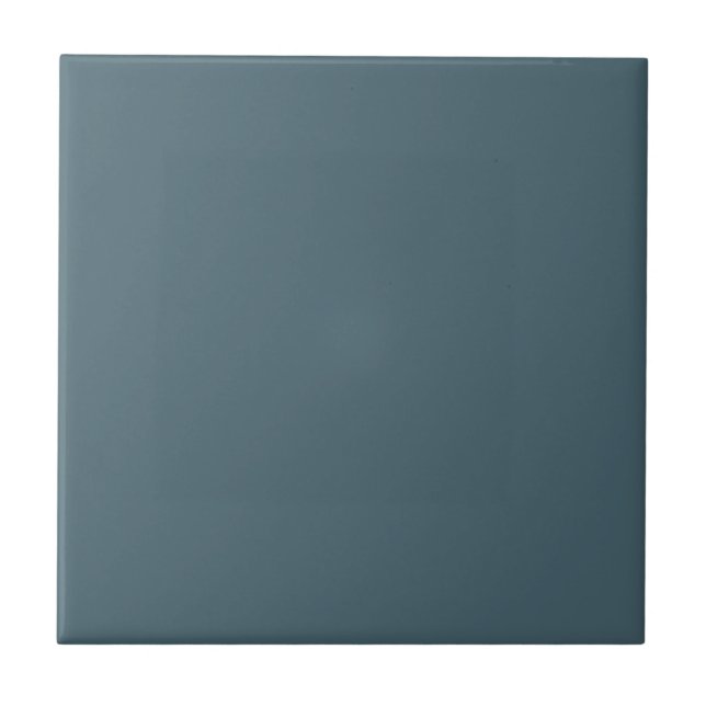 Muted Elegance  Slate Blue Decorative Ceramic Tile (Front)