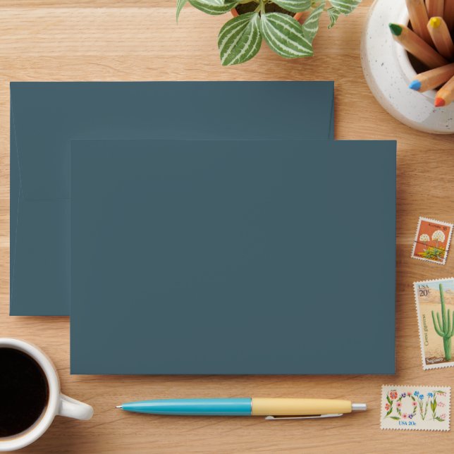 Muted Elegance - Slate Blue Solid Envelope (Desk)