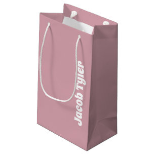 Muted Elegance - Small Misty Rose Name Gift Bag
