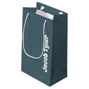 Muted Elegance - Small Slate Blue Name Gift Bag